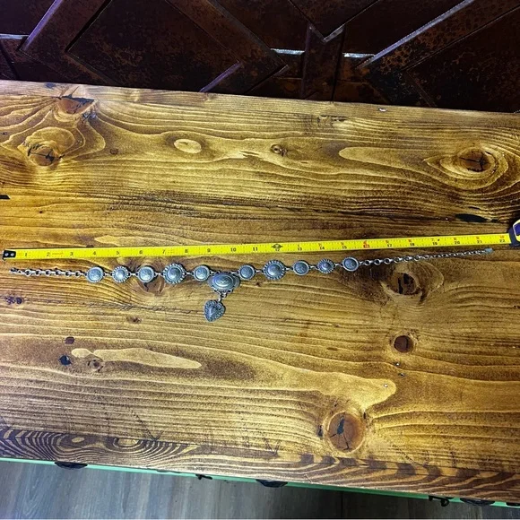 Bohemian Cowgirl Love Concho Silver Heart Pendant Necklace - Picture 10 of 15